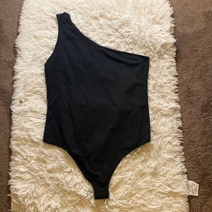 Shein One Shoulder Black Bodysuit 1X